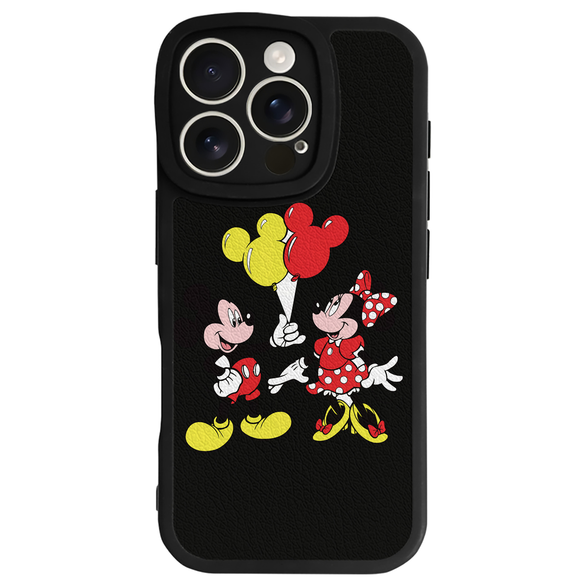 （画像用） ミッキーマウス Mickey Mouse 【iPhone 16シリーズ対応】シリコンスマホケース（レザー調） 材質：シリコン